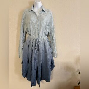 Free people Light Blue to Dark Blue Long Sleeve Dress